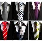 Мужской галстук в полоску RBOCOTT, белый, черный галстук 8 см, красный галстук в полоску для свадьбы, деловой костюм