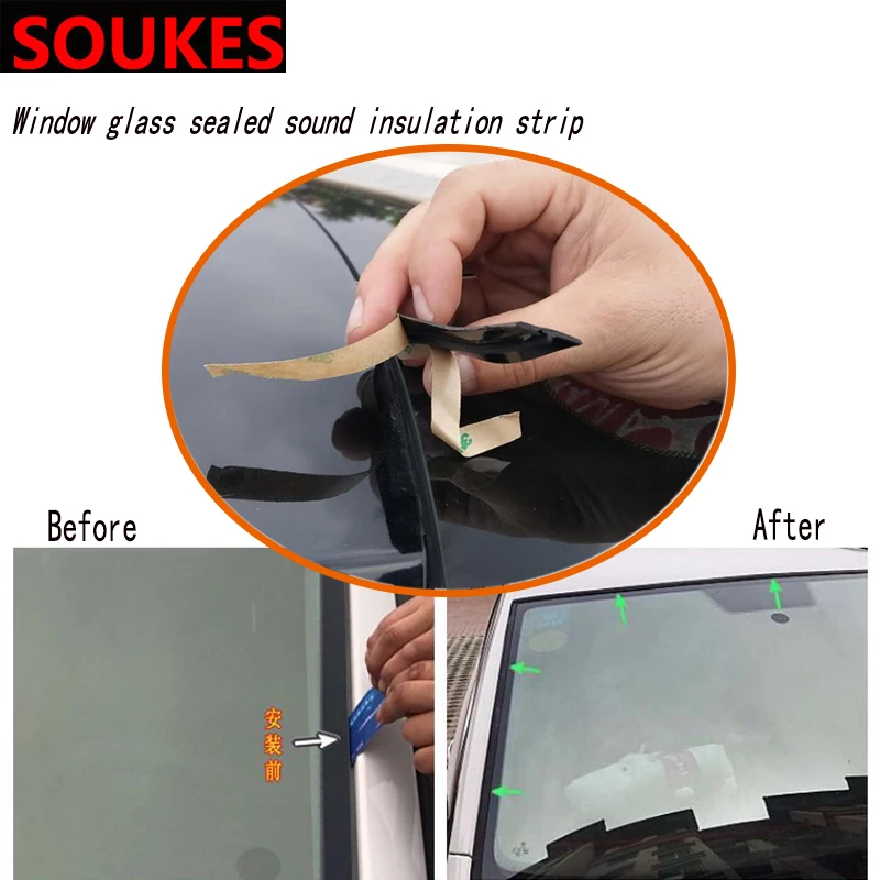 

Car Windshield Edges Gap Rubber Sound Seal Strip Sticker For Alfa Romeo 159 147 156 166 GT Mito Acura MDX RDX TSX Fiat 500 Punto