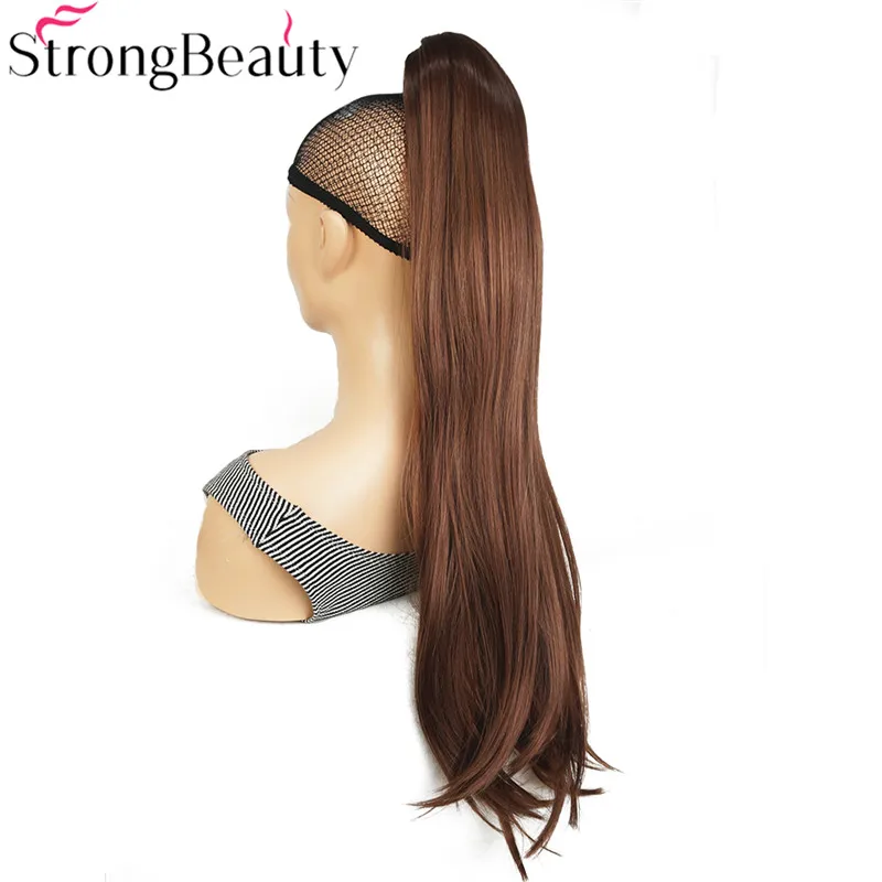 30 StrongBeauty Синтетические длинные прямые конский хвост клип в/на наращивание волос шиньоны - Цвет: 30