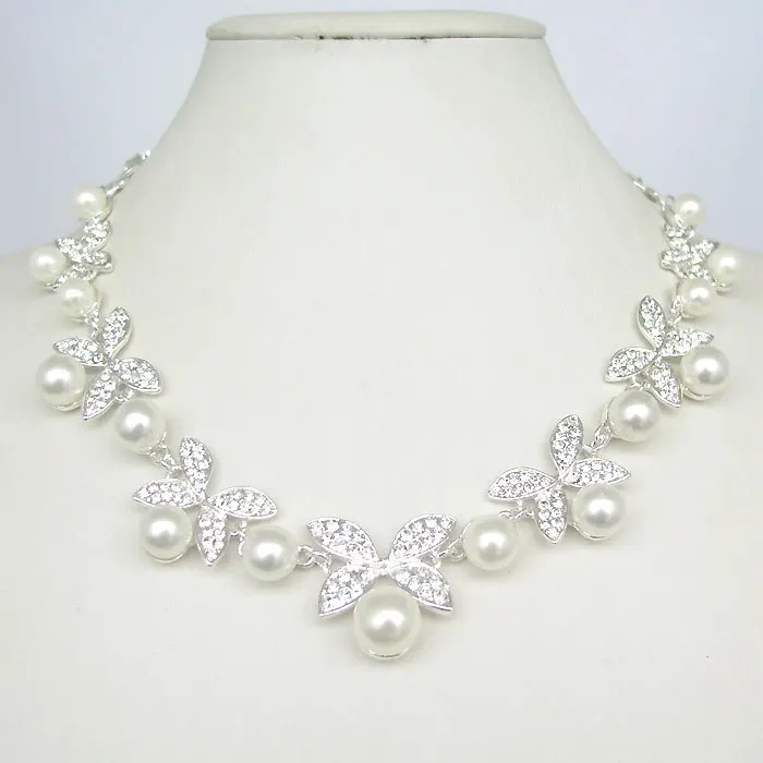 SAF-корейский стиль свадебные ювелирные изделия белая бабочка в форме кристалла