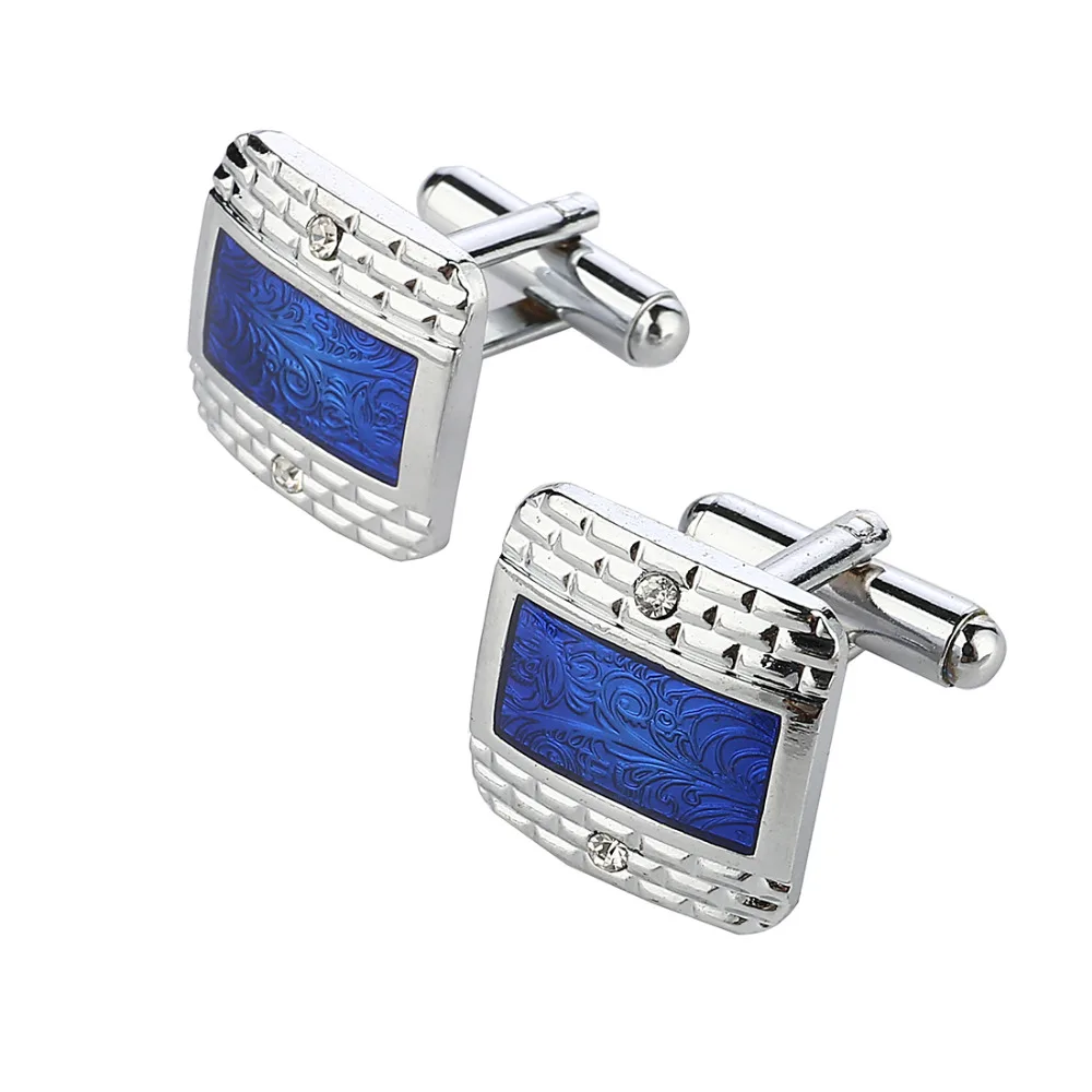 Мужские посеребренные запонки MINHIN роскошные темно синего цвета|cufflinks men|cufflinks