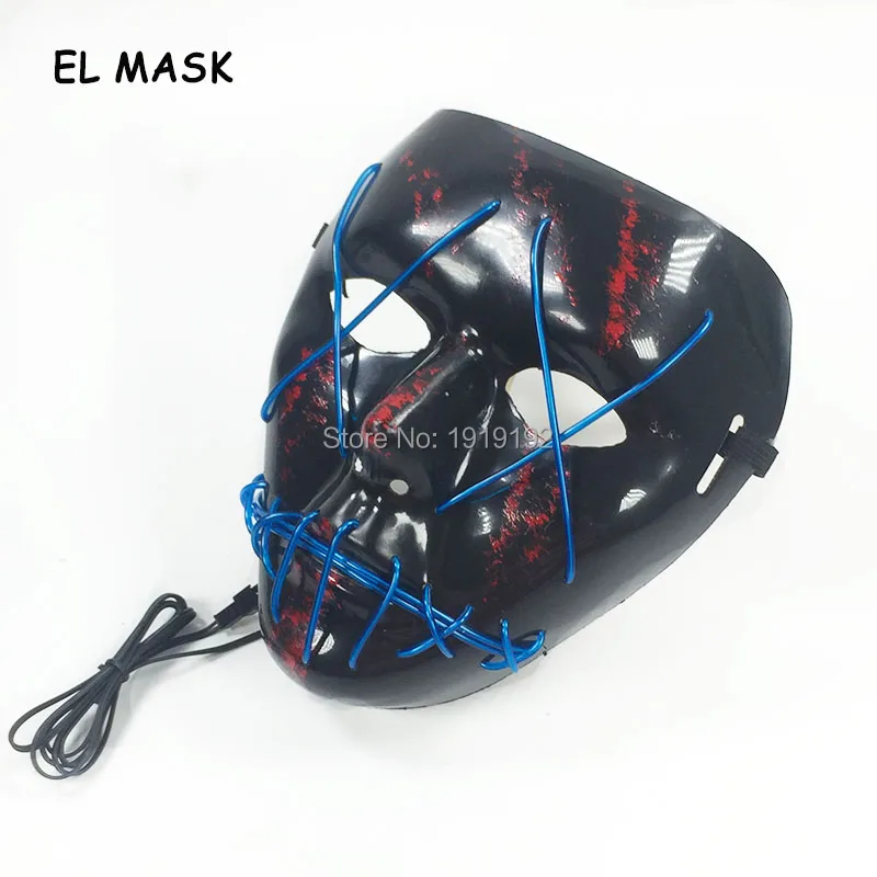 Светящаяся маска EL wire на заказ 10 цветов в наличии декоративная сделай сам с