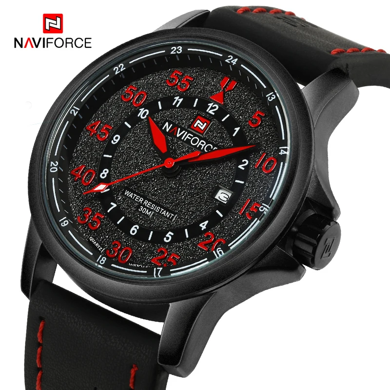Naviforce Для мужчин Спортивные часы люкс топ модного бренда кварцевые часы Для Мужчин's Водонепроницаемый Военная Униформа Наручные часы мужской Relogio Masculino