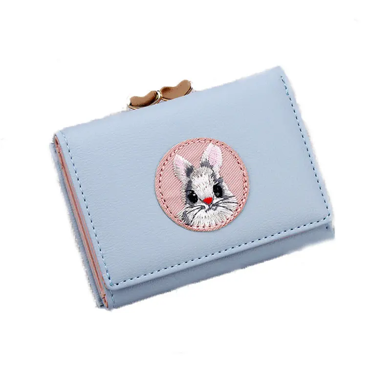 Для женщин цветочный вышивка Портмоне модные короткие женские кошельки обувь