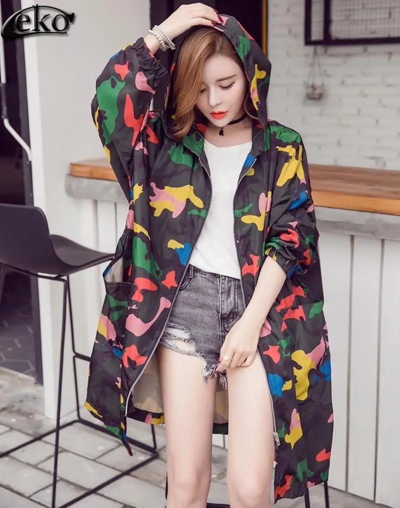 Тренчкот женский Камуфляжный с длинным рукавом карманами и принтом|print trench coat|trench