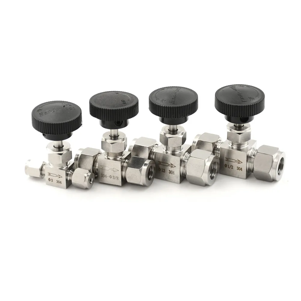 

Adjustable needle valve 3 4 6 8 10 12 mm tube stainless steel 304 high pressure acid proof straight card set crane