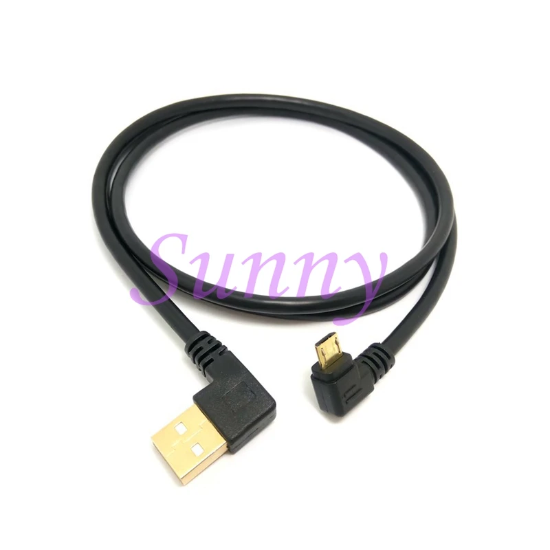 100 шт./лот 0 1 м короткий позолоченный правый угол Micro USB для левого угла Tpye A Male 90