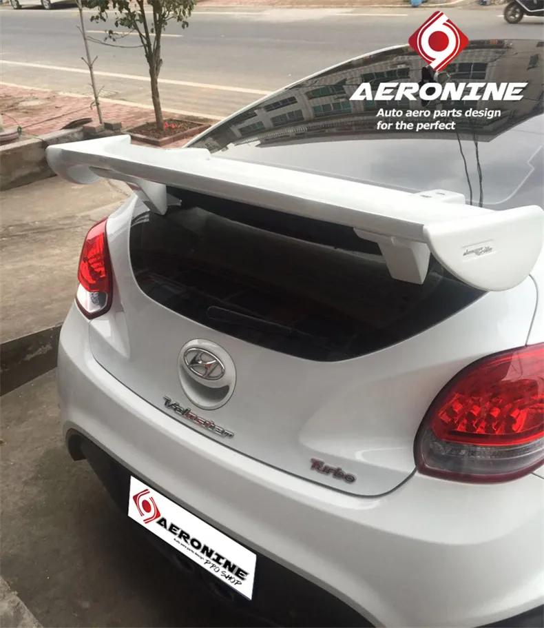 Для hyundai Veloster 2011- Задний спойлер крыла, спойлеры крыльев багажника серый праймер Смола волокна винт установка