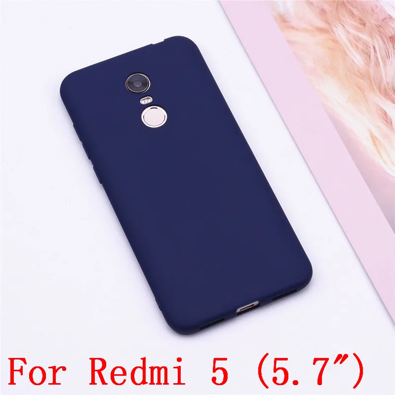 Dark Blue Мягкий чехол из ТПУ для Xiaomi Redmi 5, чехол для Xiaomi Redmi 5 Plus, матовый Мягкий силиконовый чехол для телефона, чехол для Redmi 5/5 Plus, чехол s - Цвет: Dark Blue