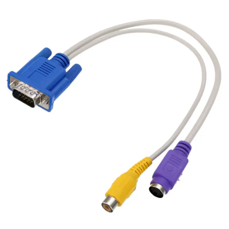 Прочный ПК/ноутбук VGA SVGA в S Video 3 RCA композитный AV ТВ выход конвертер Кабель|Кабели