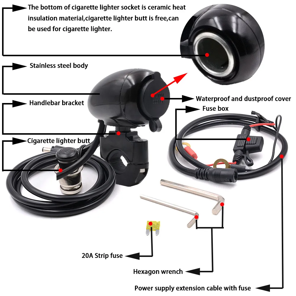 Новое поступление 12V мотоциклов прикуривателя крепление морской вольт Мощность выход or13