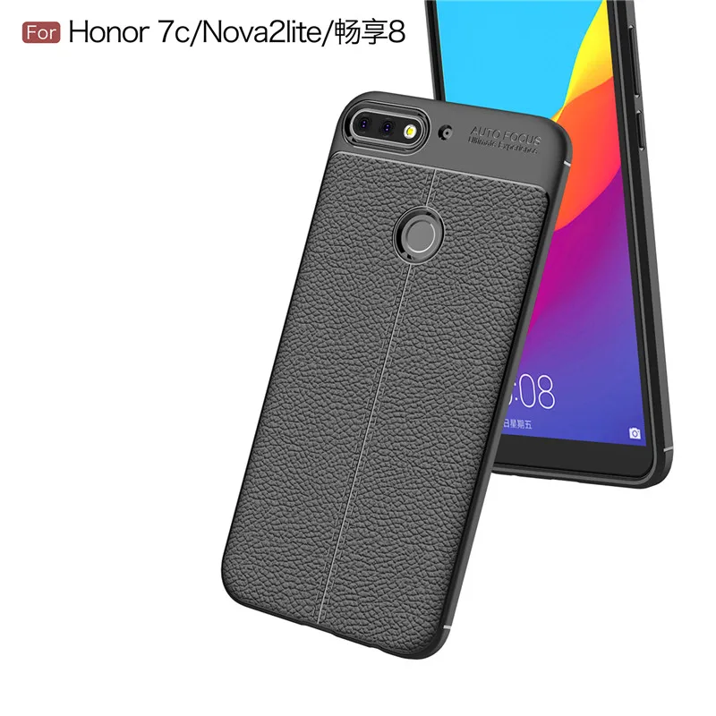 Для huawei Honor 7C/наслаждаться 8 чехол Роскошные ТПУ Силиконовые имитация кожаный для