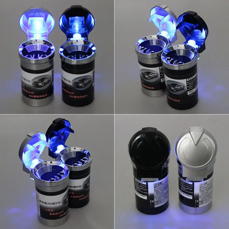 Автомобильная пепельница автомобильная мусорная корзина со светодиодной