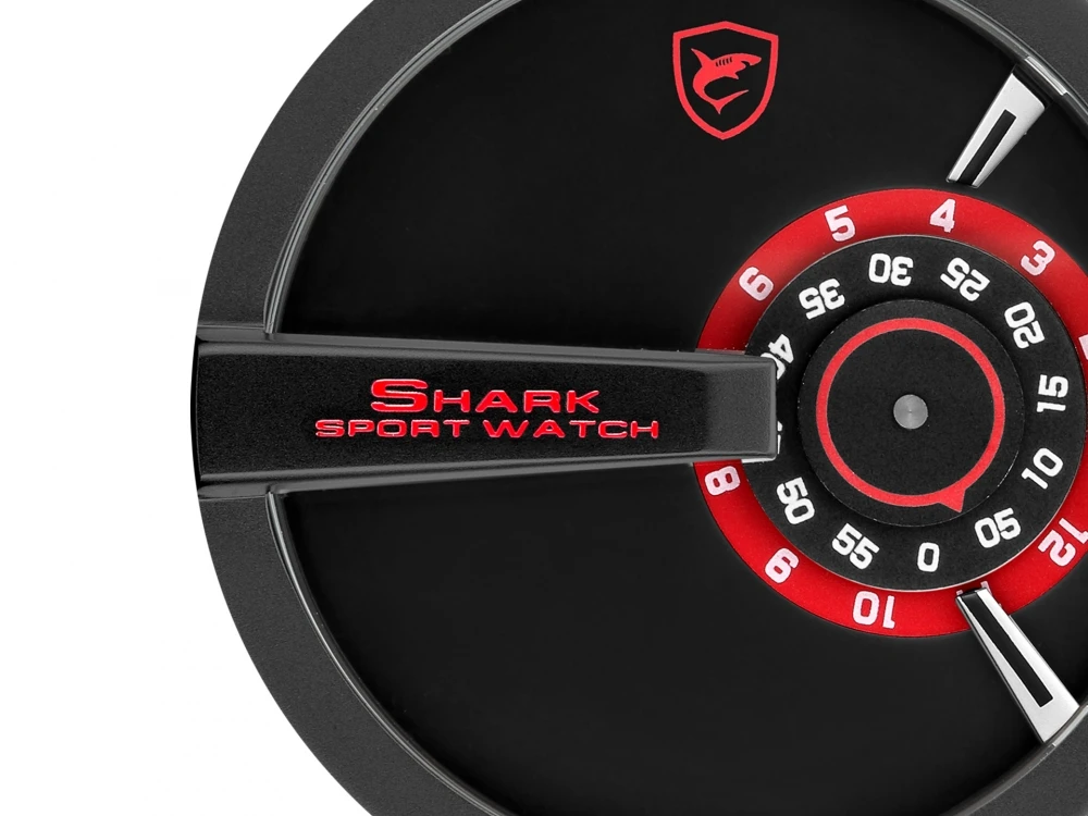 Спортивные часы SHARK, брендовые, поворотный циферблат, черный, красный, дизайн, кварцевые, Crazy Horse, кожаный ремешок, военные мужские креативные часы/SH563