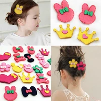 cute girls cartoon bowknot bear rabbit ear magic hair sticker leather flower heart hairwear jewelry party wedding kids gifts
