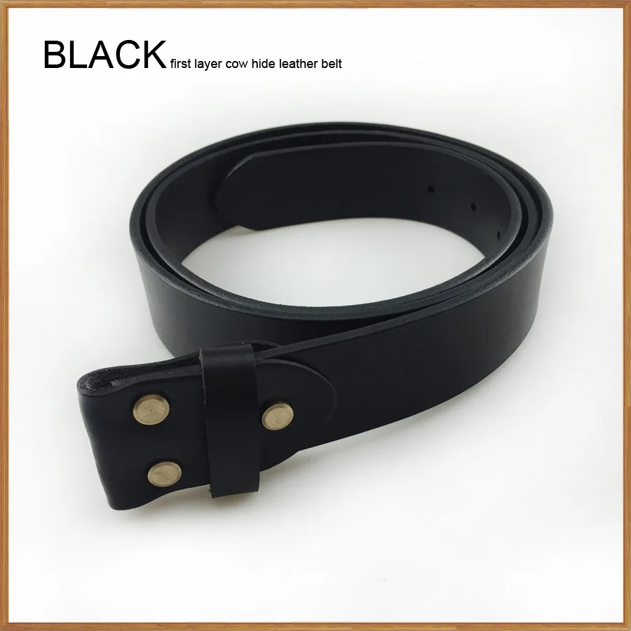 Black Bullzine, высокое качество, первый слой, Воловья кожа, ремень из натуральной кожи для мужчин, черный и коричневый цвет, ширина 3,8 см, Прямая поставка - Цвет: Black