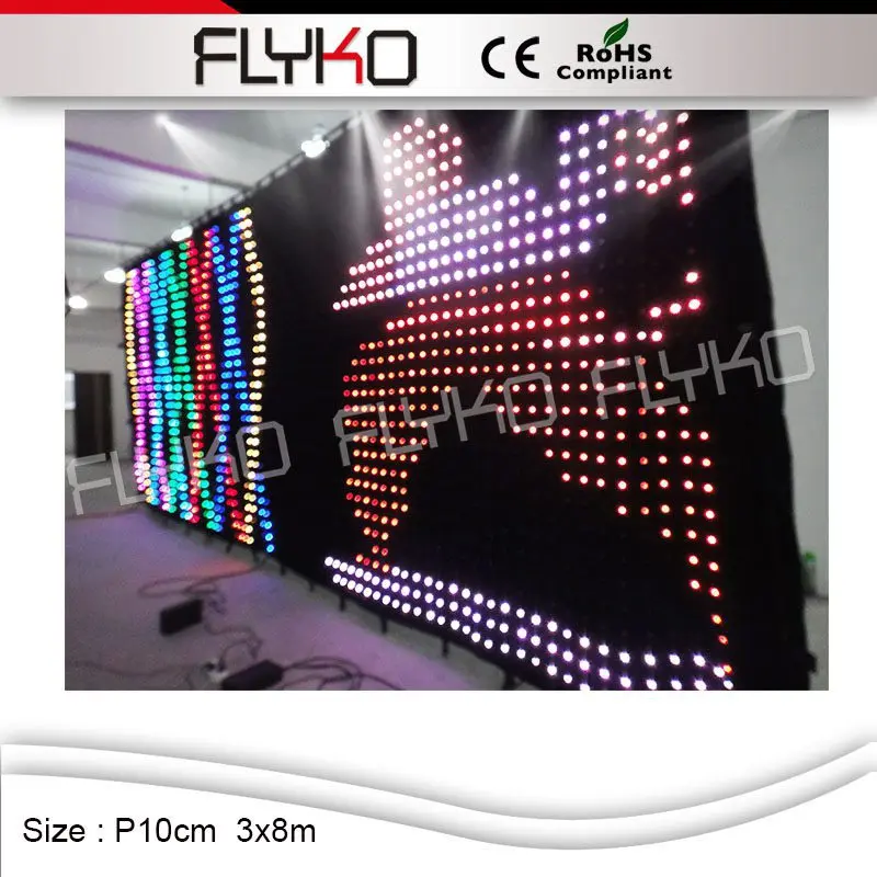 HI-COOL led видео падение занавес полноцветный светодиодный экран гибкий сценическое