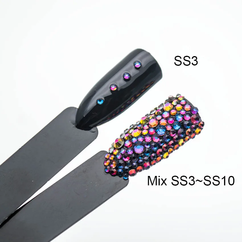 Красочные Кристальные синие AB стеклянные стразы на ногти художественные стразы для дизайна ногтей стеклянные 3D Стразы для украшения ногтей MJZ1031