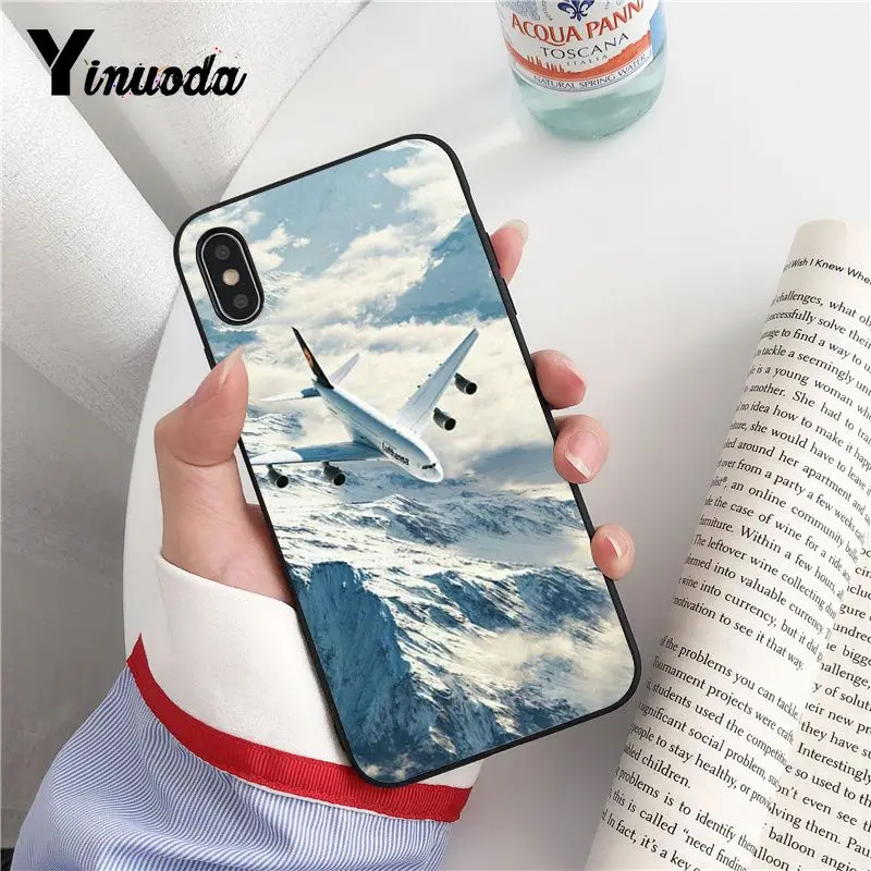 Yinuoda самолет взлет полета черный мягкий корпус телефона чехол для iPhone X XS MAX 6 6S 7 7plus 8 8Plus 5 5S XR Fundas Capa