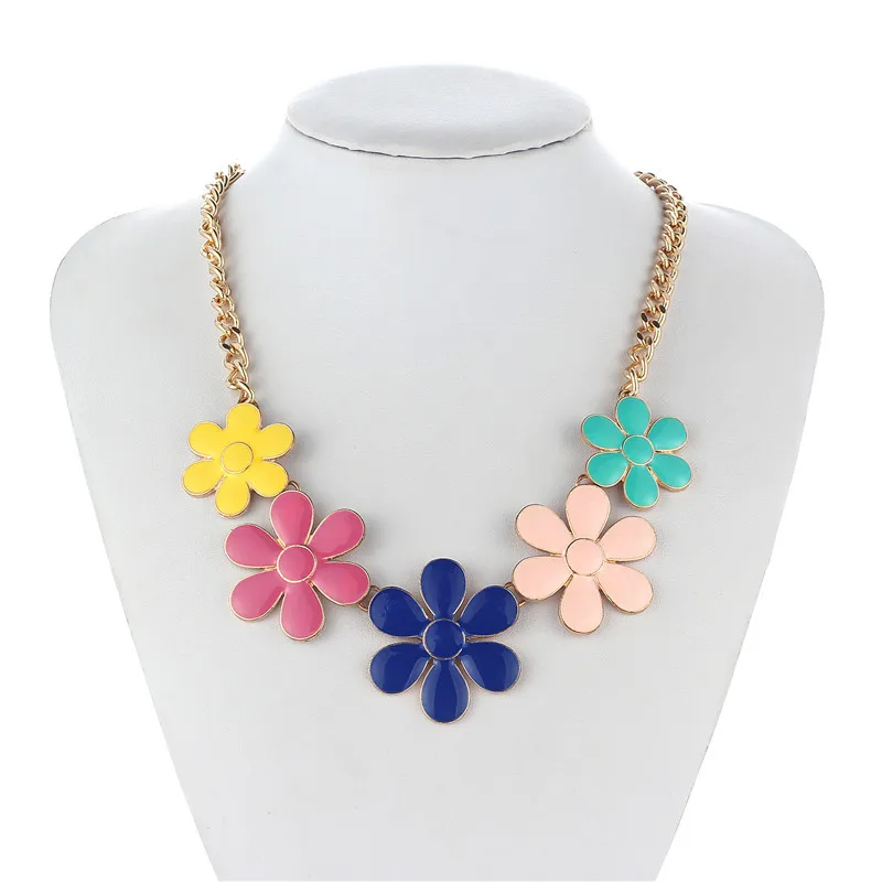 ESSABESA Гавайский ветер креативное ожерелье с подсолнухом капля масла сплава