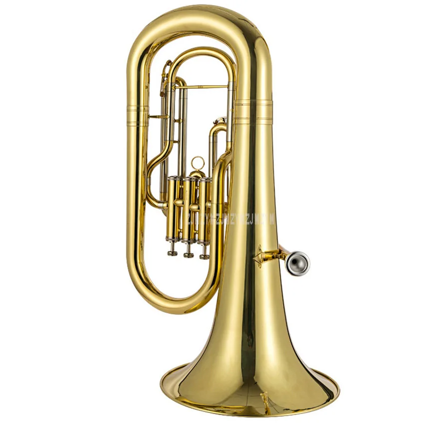 Профессиональный Euphonium 3 прямой ключ Bb бас французский рог золотой Lacque Труба