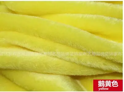 yellow Роскошный простой цветной короткий ворс Забавный искусственный мех Ткань 14 мм 6" 170 cms материал - Цвет: yellow