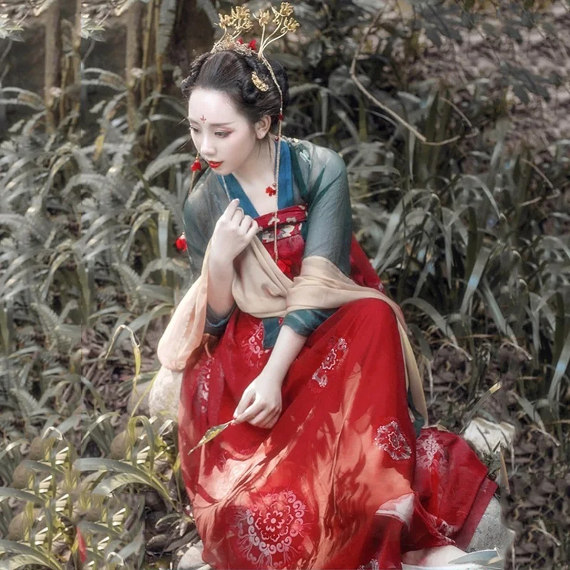 Классический Hanfu для женщин Китайский национальный танец костюм певцов одежда для сцены народное платье Восточное представление фестиваль наряд DC1822