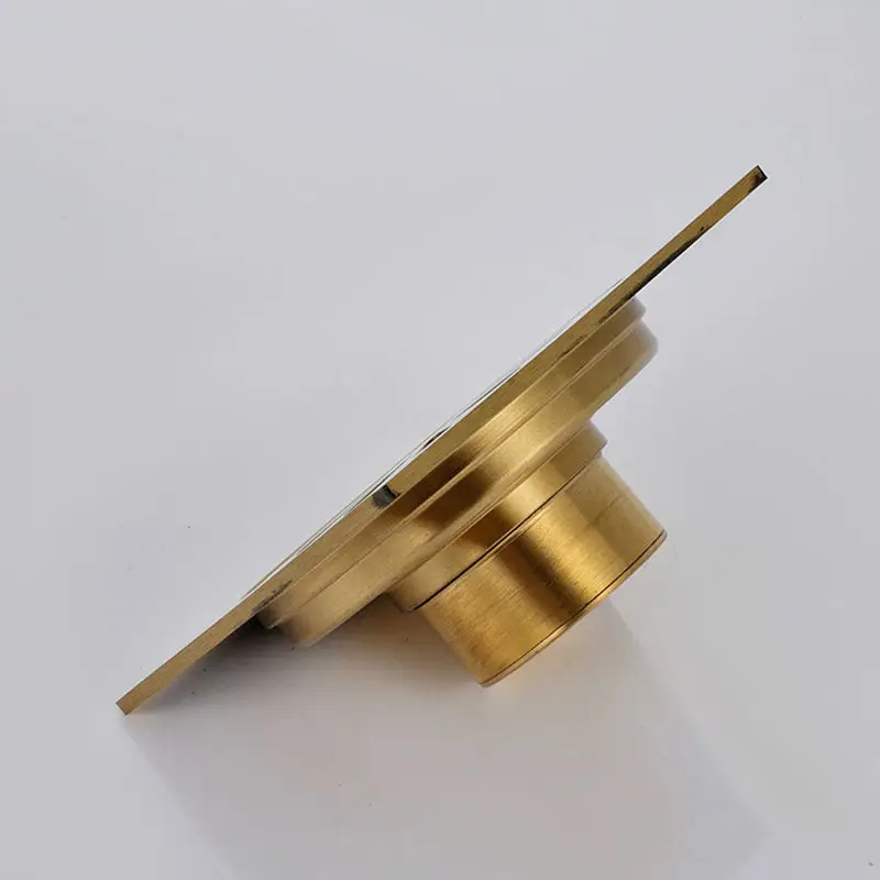 OKAROS 10*10 см золотая отделка латунный квадратный трап для пола анти-запах душ куст