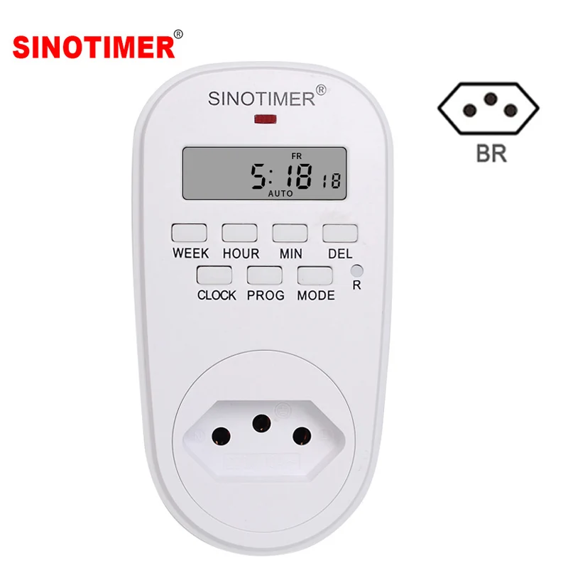 220 V 110 V AC BR EU UK US IL IT Plug цифровой Еженедельный Программируемый Электрический настенный разъем питания таймер переключатель - Цвет: BR Plug