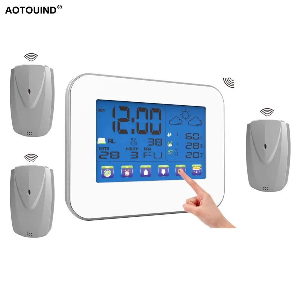 AOTOUIND Беспроводная профессиональная метеостанция с сенсорным экраном и 3