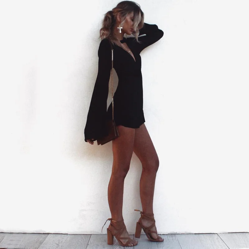 Сексуальное облегающее мини платье с глубоким v образным вырезом винтажное