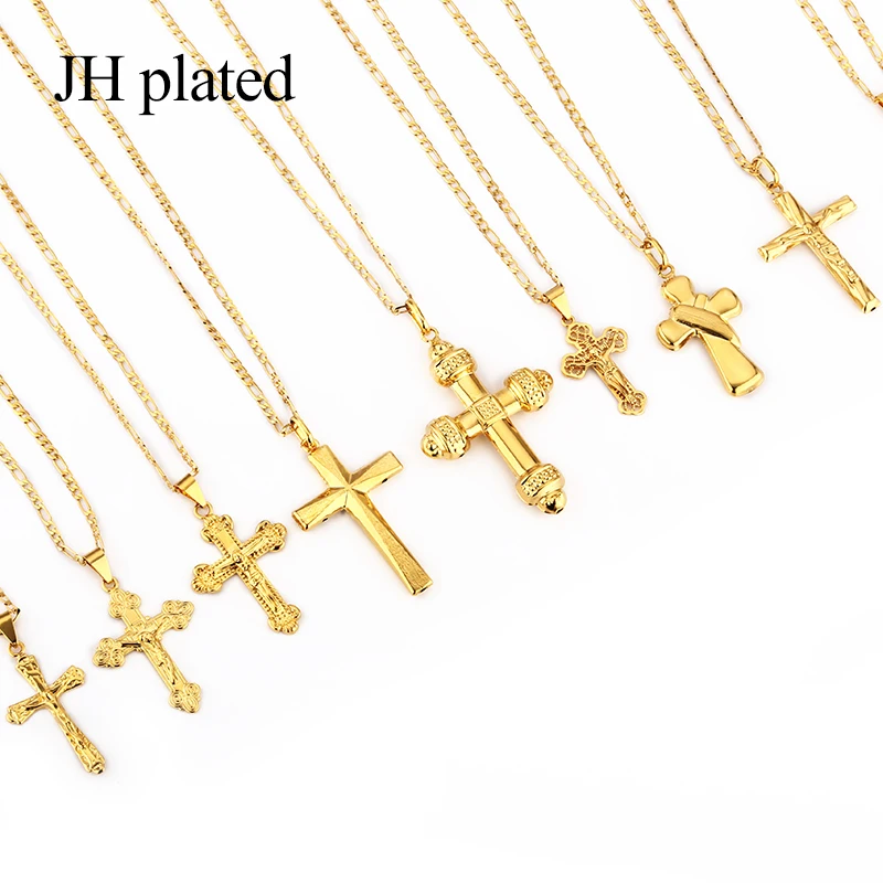 JHplated 2019 новые модные ювелирные изделия золотой цвет распятия Иисуса религиозный