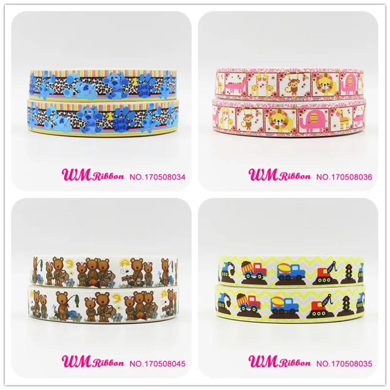 Q&ampN ribbon 7/8inch 22mm car cartoon flower printed grosgrain webbing 50yards/roll for hair tie headband free shipping | Дом и сад