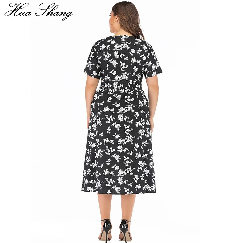 

5xl 6xl Plus Size Casual Dress Women Summer V Neck Short Sleeve Floral Print Boho Beach Dress Pockets Ladies Tunic Maxi Dresses