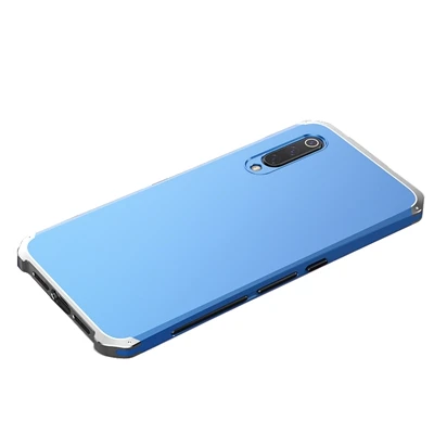 Чехол Ollivan для Xiaomi mi 9 с алюминиевой металлической рамкой, жесткий чехол-накладка из поликарбоната для Xiaomi mi 9 SE mi 9, защитный чехол, Fundas Coque - Цвет: blue silver