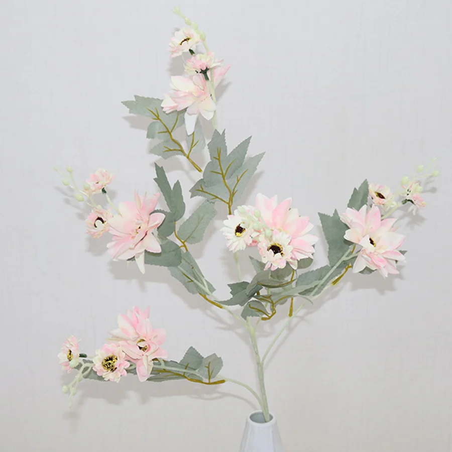 Длинные Искусственные цветы высокого качества Маргаритка из шелка для дома