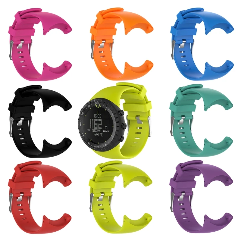 Сменный силиконовый ремешок для наручных часов Suunto Core черные спортивные часы |