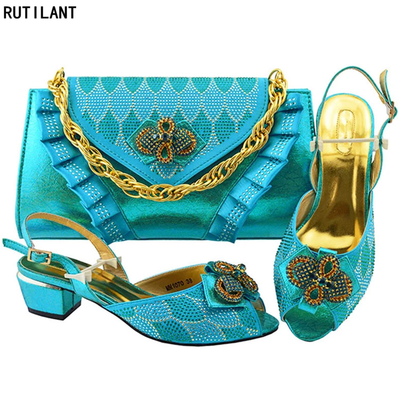 Новая модная итальянская обувь с подходящими сумками для свадьбы итальянские