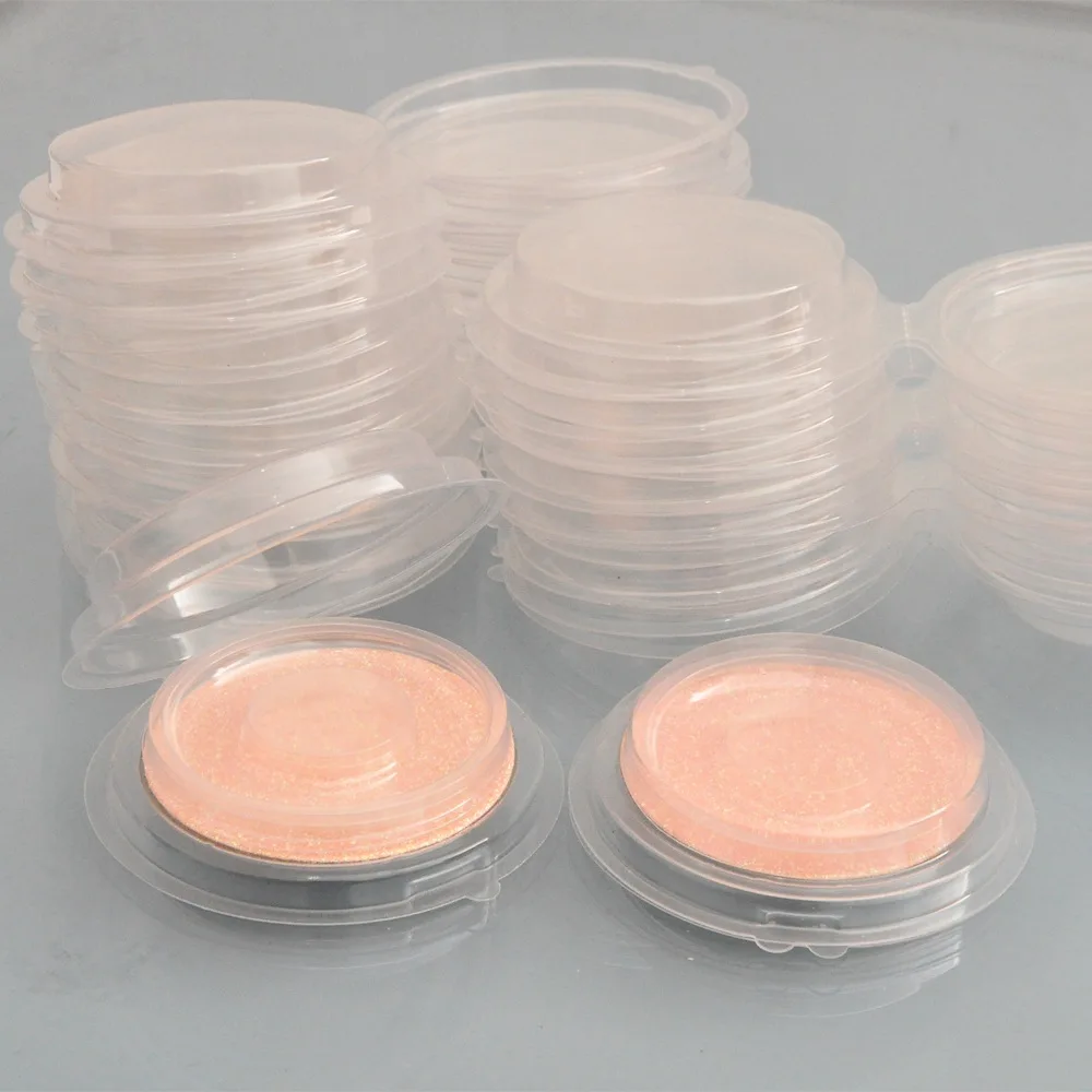 50pcs pink 50 шт одноразовые прозрачные круглые накладные ресницы упаковочные коробки поддельные 3d норковые ресницы ящик для хранения Пустой блистер искусственный контейнер - Цвет: 50pcs pink