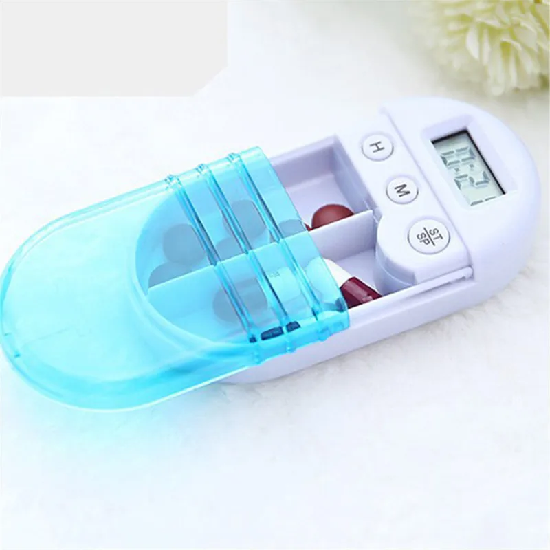 Portable Electronic Medication Reminder Timer Timed Alarm Kit Travel Medicine Tablet Pills Box Timed Medication Clock Box