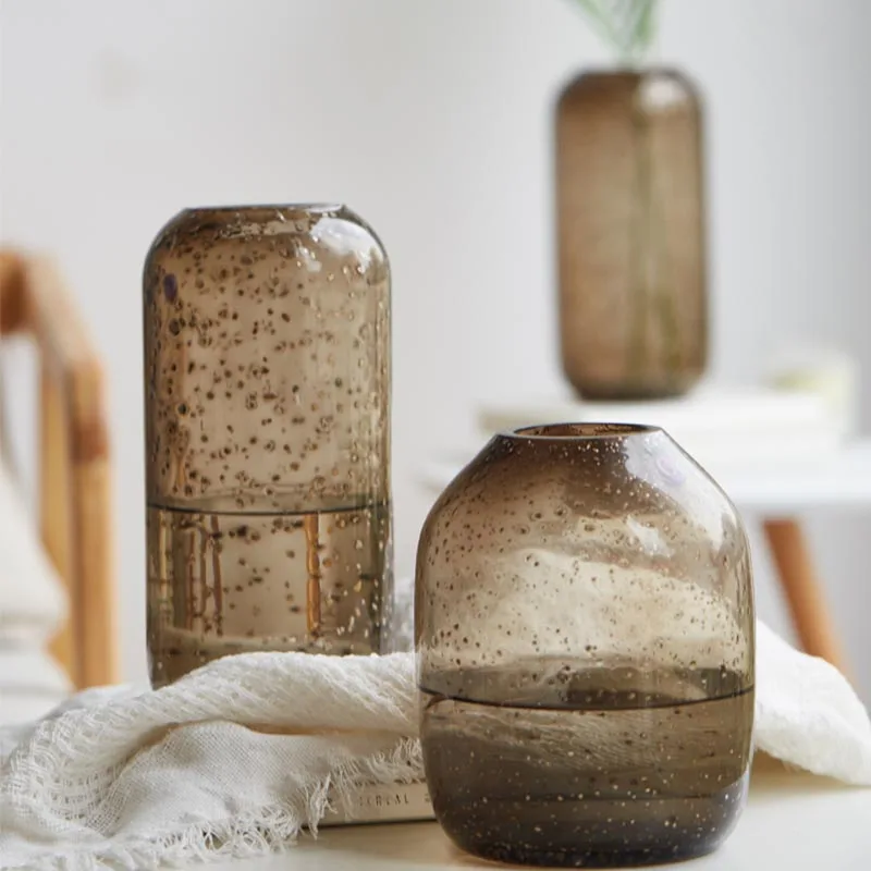 Light luxury glass vase ornaments Nordic creative dried flowers bottles modern minimalist transparent | Дом и сад