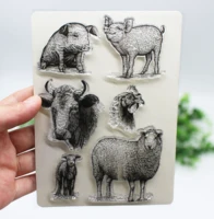 pigsheep livestock clear stampsseals for diy scrapbooking photo albumcard makinggift card background cover stamp