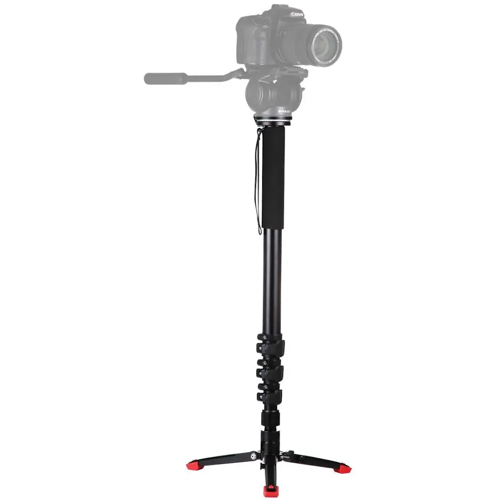 without gimbal PULUZ монопод из алюминиевого сплава с мини-штативом гидравлический демпфирующий карданный для Canon Nikon sony DSLR Unipod для фотосъемки - Цвет: without gimbal