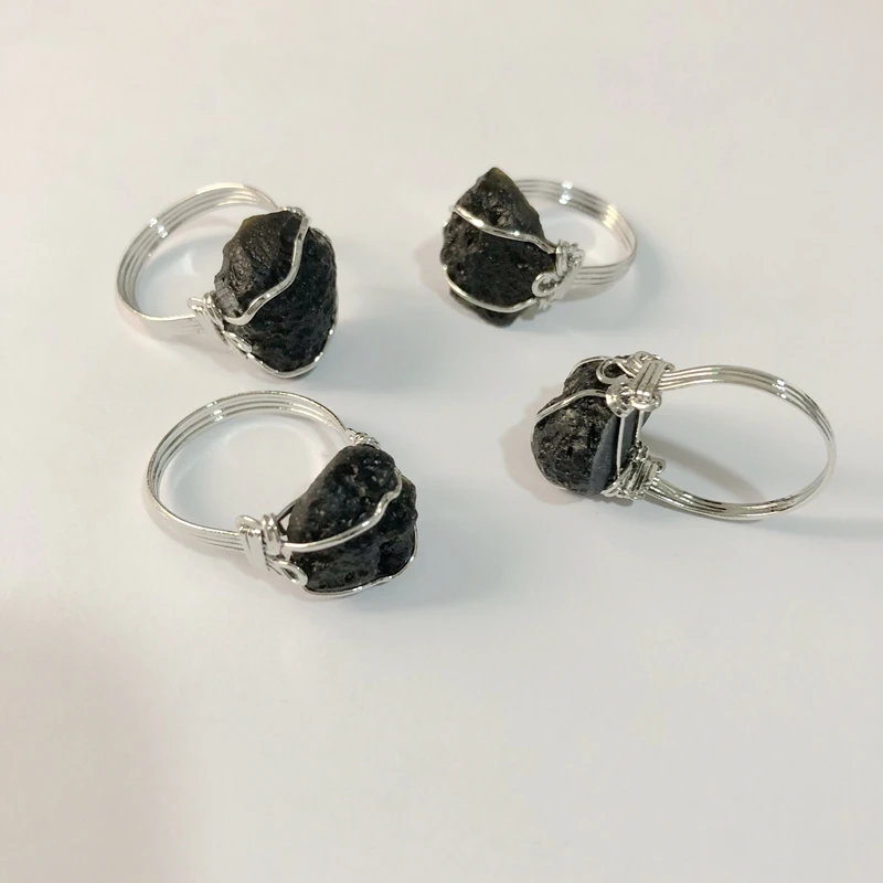 

Natural aerolite Ring,aerolite Gem jewelry finger ring 5pcs/lot size 8