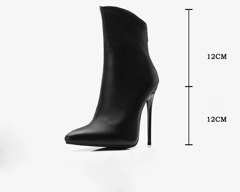 CDPUNDARI Sexy Pointed Toe Ankle boots for women Super High heels boots Ladies Winter shoes