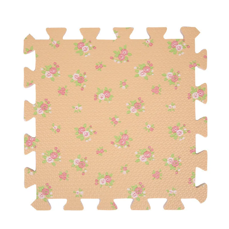 Floral apricot HziriP детский пенопластовый игровой коврик 6 шт., блокирующий половик коврик для упражнений для детей с принтом в форме сердца, коврики 30X30X1 см - Цвет: Floral apricot