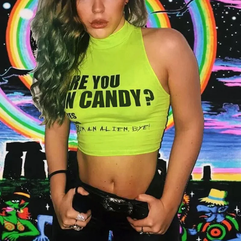 Сексуальный флуоресцентсветильник легкий топ для пупка с V образным