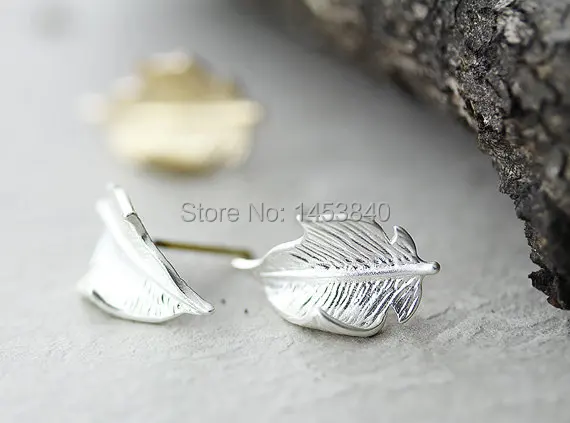 Оптовая продажа серьги в виде листьев задняя фотография Классический Природный