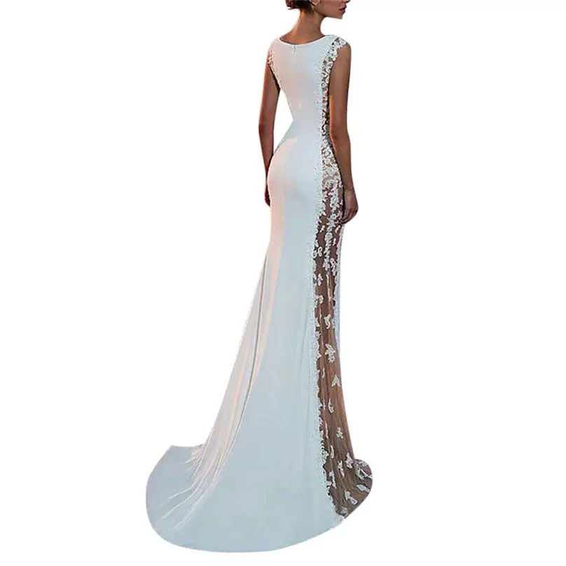 Женское однотонное официальное свадебное платье кружевные вечерние платья