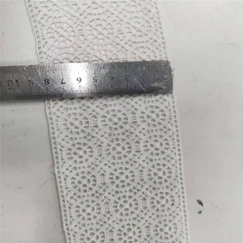 5 ярдов/партия Белый Полиэстер Круг вышитые кружева отделка ленты ручной работы